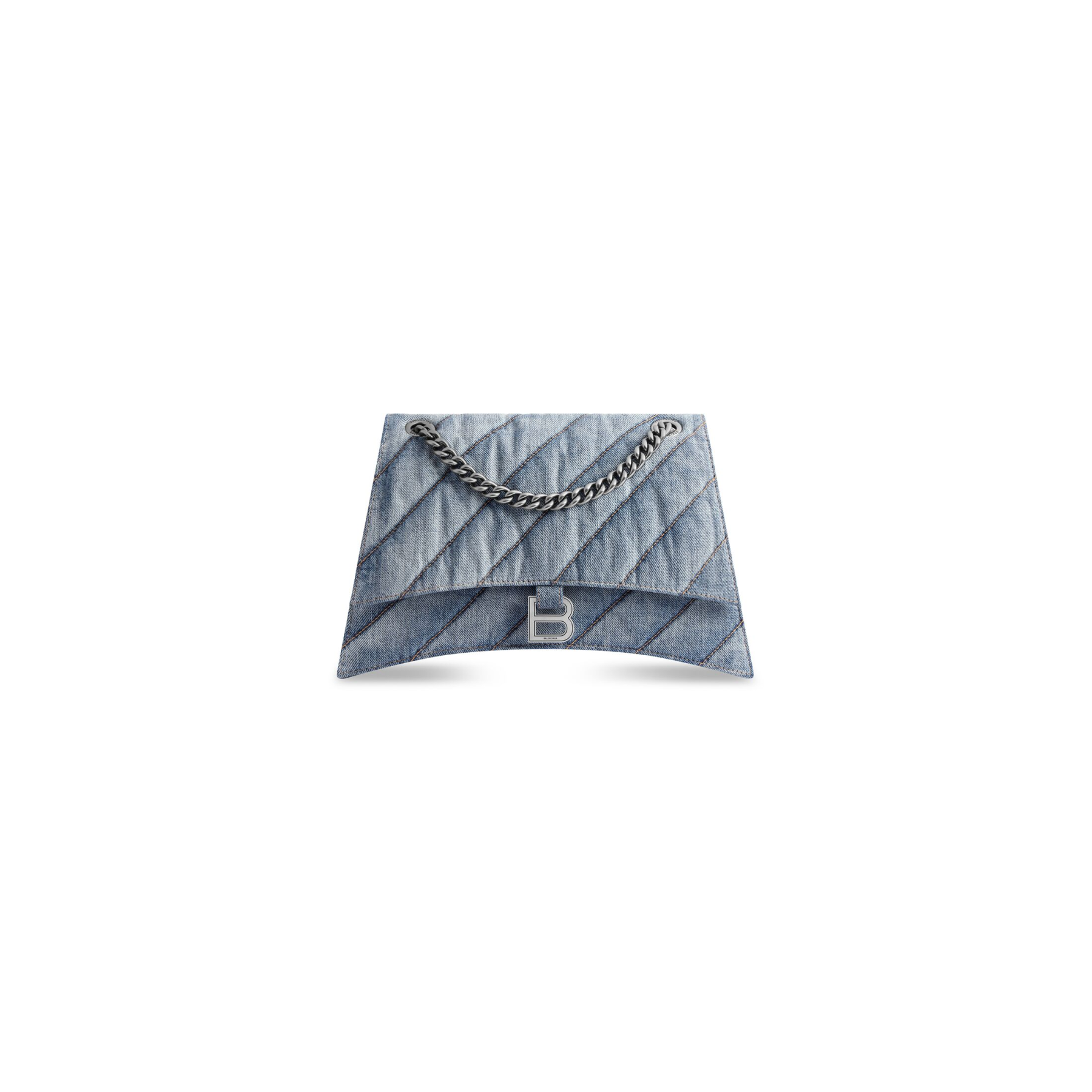 WOMEN'S CRUSH MEDIUM CHAIN BAG QUILTED DENIM IN BLUE